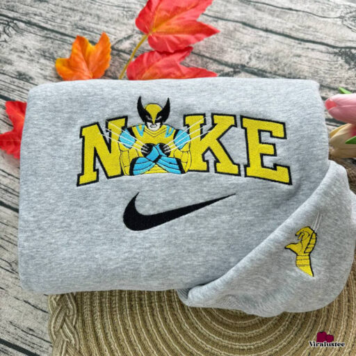 Deadpool And Wolverine Nike Embroidered Sweatshirts , Nike Embroidery Matching