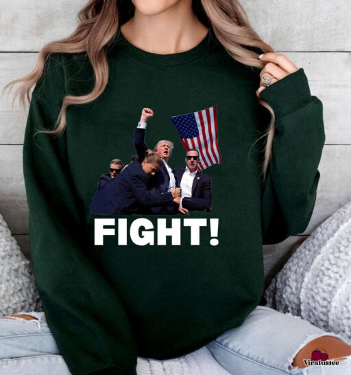 Fight For America Trump 2024 Shirt, Trump Shooter Shirt, Trump Maga Sweatshirt, Stand With Trump Shirt, Trump For President T Shirt