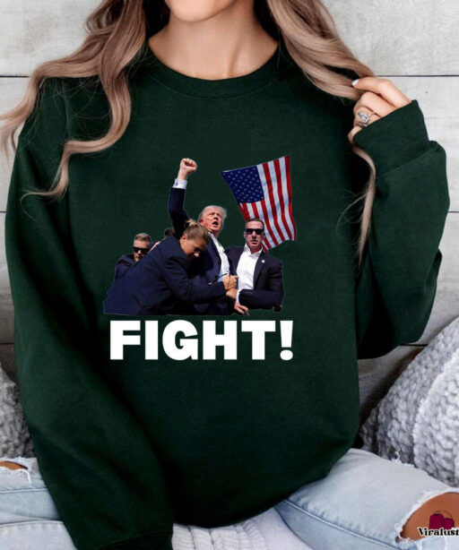 Fight For America Trump 2024 Shirt, Trump Shooter Shirt, Trump Maga Sweatshirt, Stand With Trump Shirt, Trump For President T Shirt