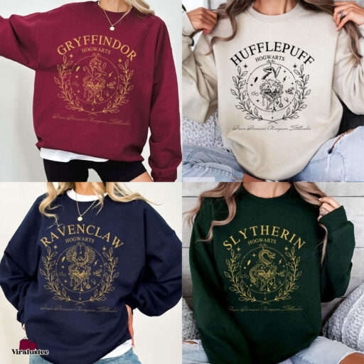 Wizard Harry Potter Hogwarts Houses Shirts , Harry Potter Sweatshirts, Bookie Shirt