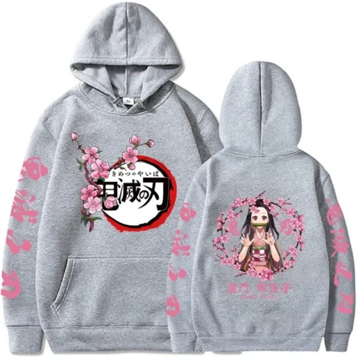 Nezuko Kamado Demon Slayer Hoodie, Kimetsu No Yaiba Sweatshirt,Anime Crewneck Sweatshirt, Gift For Otaku