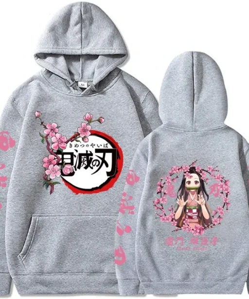 Nezuko Kamado Demon Slayer Hoodie, Kimetsu No Yaiba Sweatshirt,Anime Crewneck Sweatshirt, Gift For Otaku