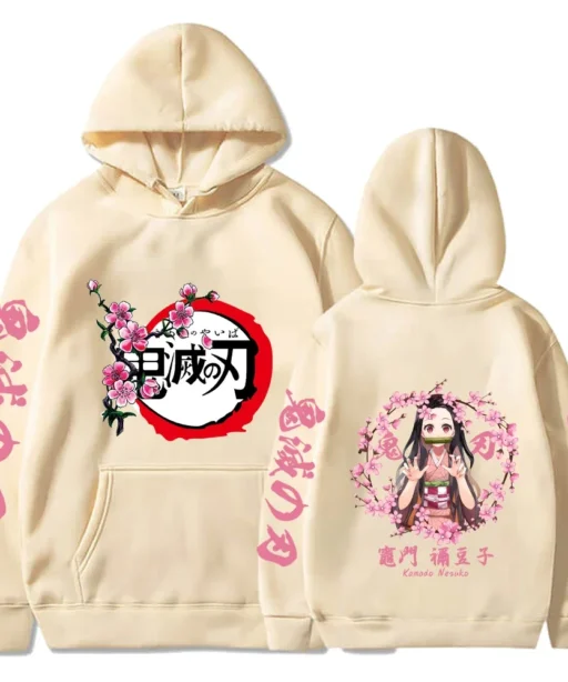 Nezuko Kamado Demon Slayer Hoodie, Kimetsu No Yaiba Sweatshirt,Anime Crewneck Sweatshirt, Gift For Otaku