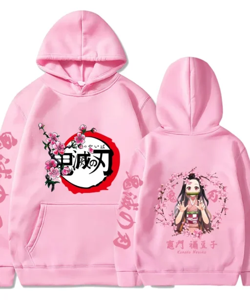 Nezuko Kamado Demon Slayer Hoodie, Kimetsu No Yaiba Sweatshirt,Anime Crewneck Sweatshirt, Gift For Otaku
