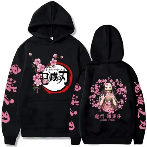 Nezuko Kamado Demon Slayer Hoodie, Kimetsu No Yaiba Sweatshirt,Anime Crewneck Sweatshirt, Gift For Otaku