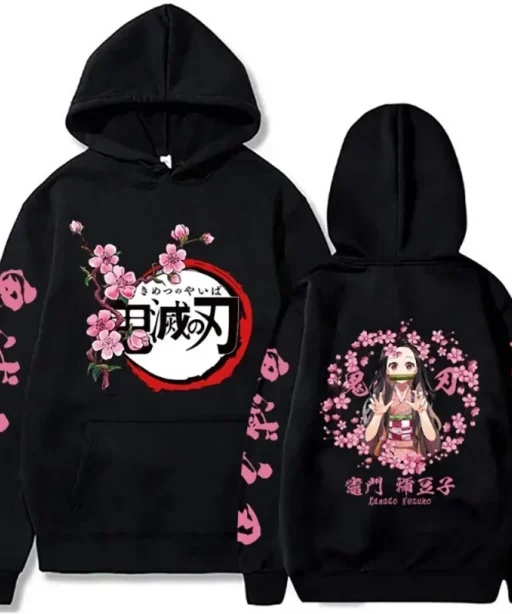 Nezuko Kamado Demon Slayer Hoodie, Kimetsu No Yaiba Sweatshirt,Anime Crewneck Sweatshirt, Gift For Otaku