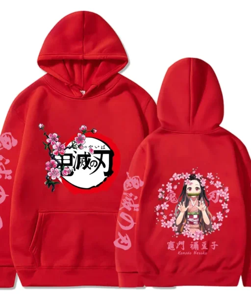 Nezuko Kamado Demon Slayer Hoodie, Kimetsu No Yaiba Sweatshirt,Anime Crewneck Sweatshirt, Gift For Otaku