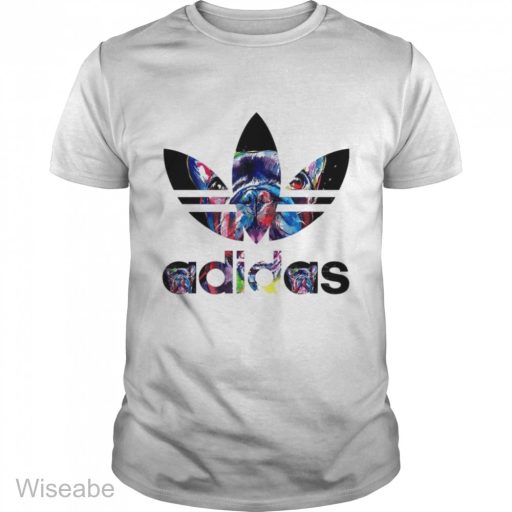 French Bulldogs With Adidas Logo T-Shirt, Adidas logo shirt