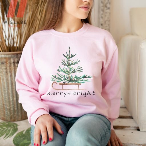 Christmas Tree Merry And Bright Unisex Sweatshirt
