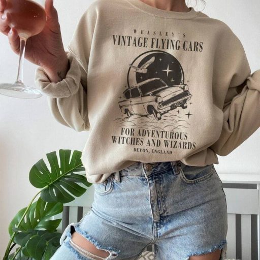 Weasleys Vintage Flying Cars For Adventurous Witches And Wizards Sweatshirt,  Harry Potter Merchandise