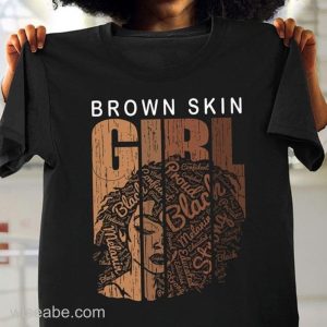 Cheap African American Womens Brown Skin Girl Junteenth T Shirt