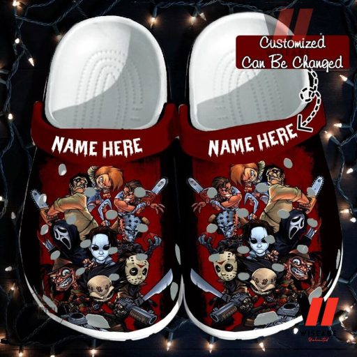 Custom Name Horror Characters Halloween Crocs , Personalized Halloween Gifts