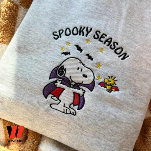 Spooky Snoopy Embroidered Sweatshirt,  Halloween Snoopy Sweatshirt, Halloween Gift