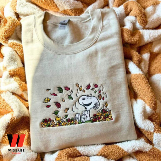 Fall Snoopy Embroidered Sweatshirt, Halloween Embroidery Sweatshirt, Halloween Gift