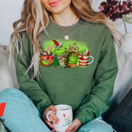 Grinchmas Coffee Latte Sweatshirt, Vintage Grinc Coffee Shirt, Christmas Gifts