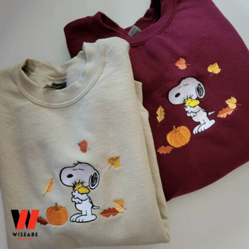 Halloween Pumpkin Snoopy Embroidered Sweatshirt, Halloween Embroidered Gift