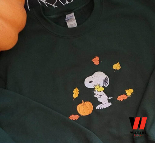 Halloween Pumpkin Snoopy Embroidered Sweatshirt, Halloween Embroidered Gift