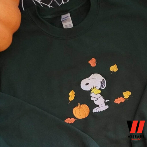 Halloween Pumpkin Snoopy Embroidered Sweatshirt, Halloween Embroidered Gift