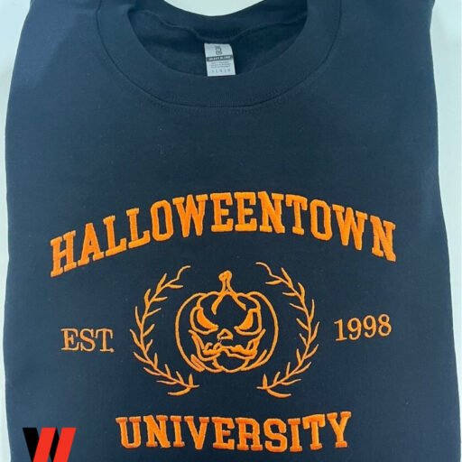 Halloweentown University Embroidered Sweatshirt, Halloween Gift