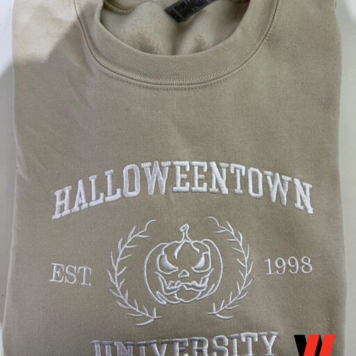 Halloweentown University Embroidered Sweatshirt, Halloween Gift