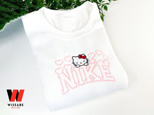 Nike Kitty Embroidered Sweatshirt, Nike Embroidered Sweatshirt, Cute Gift, Birthday Gift