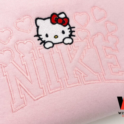 Nike Kitty Embroidered Sweatshirt, Nike Embroidered Sweatshirt, Cute Gift, Birthday Gift