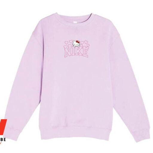 Nike Kitty Embroidered Sweatshirt, Nike Embroidered Sweatshirt, Cute Gift, Birthday Gift