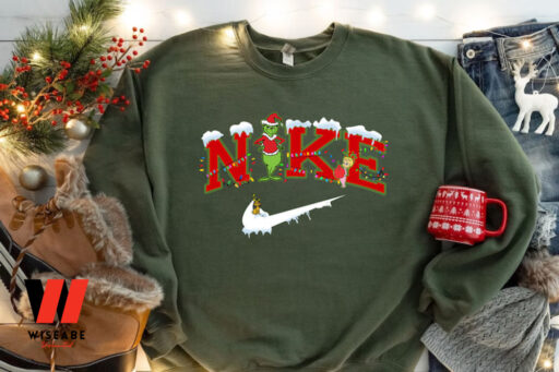 Nike X Grinch Snowman Christmas Sweatshirt, Xmas Grinchmas Sweatshirt