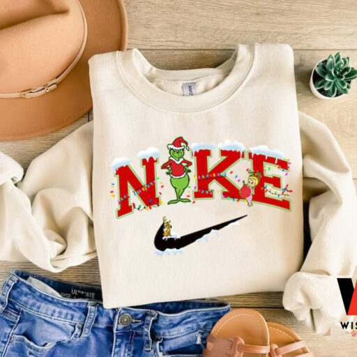 Nike X Grinch Snowman Christmas Sweatshirt, Xmas Grinchmas Sweatshirt