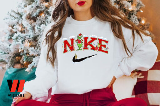 Nike X Grinch Snowman Christmas Sweatshirt, Xmas Grinchmas Sweatshirt