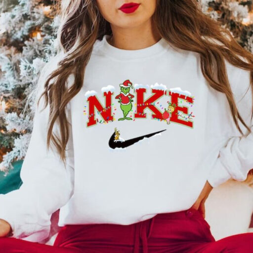 Nike X Grinch Snowman Christmas Sweatshirt, Xmas Grinchmas Sweatshirt