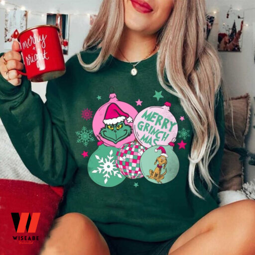 Pink Grinch Shirt, Funny Christmas Sweatshirt, Grinchmas Vibes, Christmas Gift