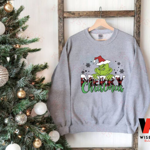 Santa Grinch Face Merry Christmas Sweatshirt, Grinch Face Shirt, Grinch Christmas Shirt