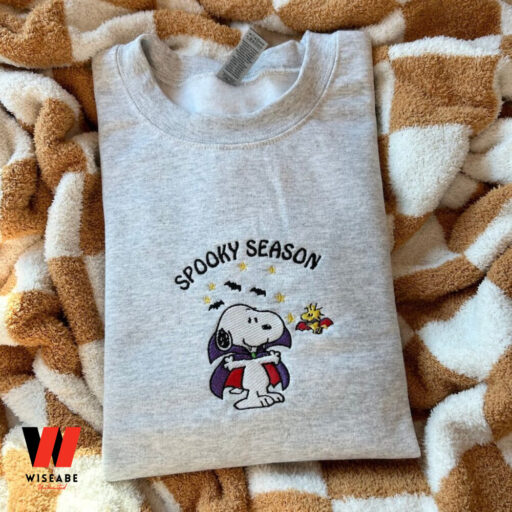 Spooky Snoopy Embroidered Sweatshirt,  Halloween Snoopy Sweatshirt, Halloween Gift