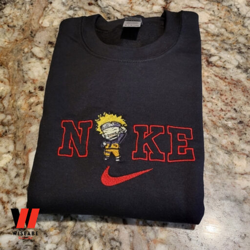 Naruto Anime Nike Inspired Embroider Sweatshirt, Nike Embroider Sweatshirt, Gift For Family