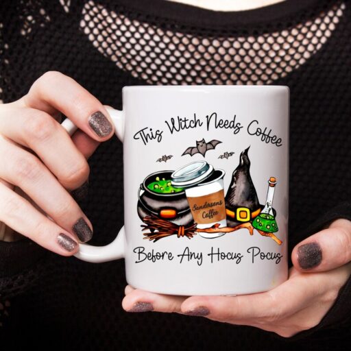 This Witch Needs Coffee Before Any Hocus Pocus Mug, Hocus Pocus Mug, Fall mug