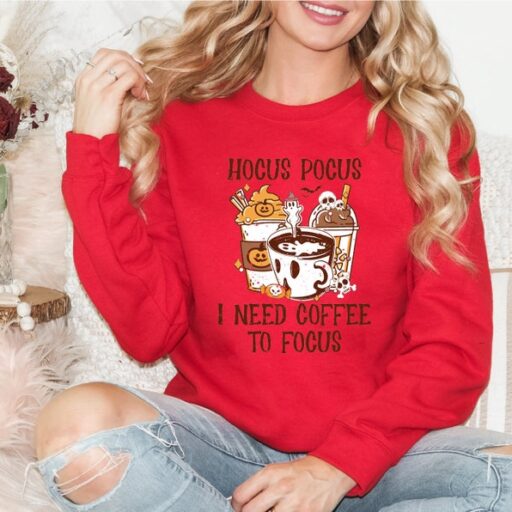 Hocus Pocus Coffee Sweatshirt, Halloween Coffee Sweatshirt, Halloween Gift