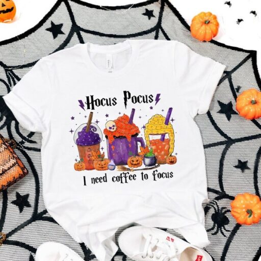 Hocus Pocus I Need Coffee To Focus Sweatshirt, Halloween Coffee Hoodie, Gift For Halloween