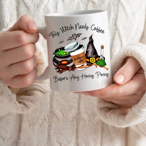 This Witch Needs Coffee Before Any Hocus Pocus Mug, Hocus Pocus Mug, Fall mug