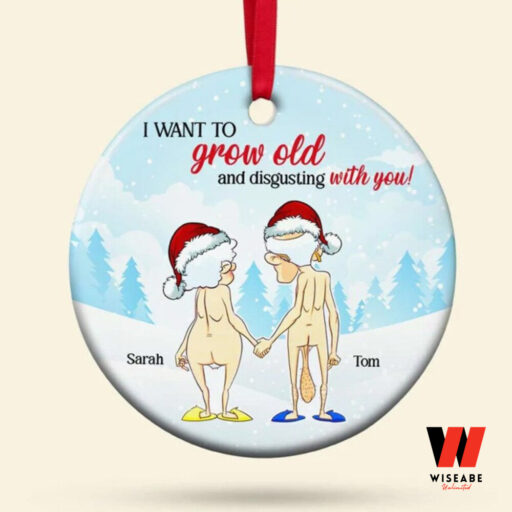 Personalized I Want To Grow Old And Disgusting With You Christmas Ornament