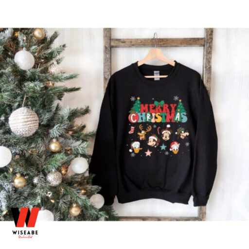 Vintage Merry Christmas Disney Sweatshirt, Gift For Family