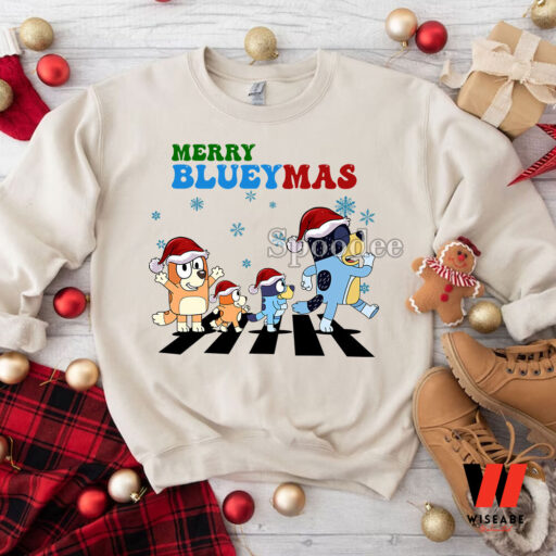 Merry Blueymas Sweatshirt, Bluey Family Christmas Sweatshirt