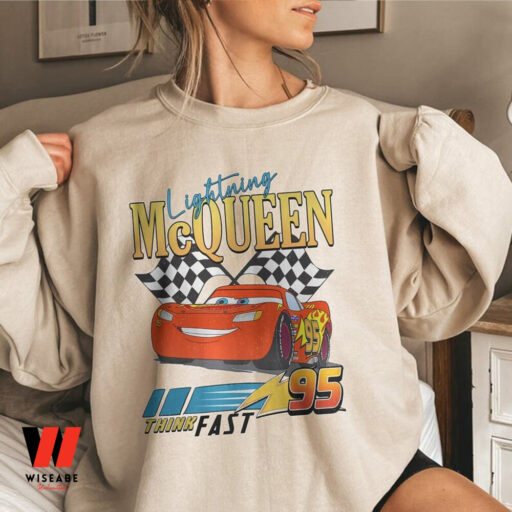 Retro Lightning Mcqueen 95 Think Fast Shirt, Disney Pixar Shirt