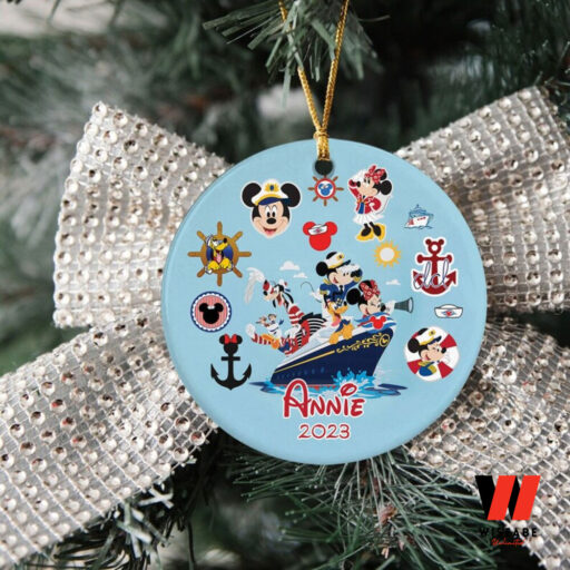 Personalized Disney Cruise Christmas Ceramic Ornament, Disney Fantasy Ornament