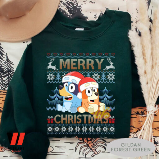 Bluey Christmas Ugly Sweatshirt, Bluey Couple Christmas Gift