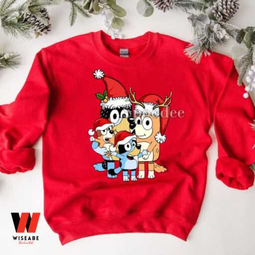 Bluey Family Christmas Sweatshirt, Bluey Deer Christmas Sweatshirt