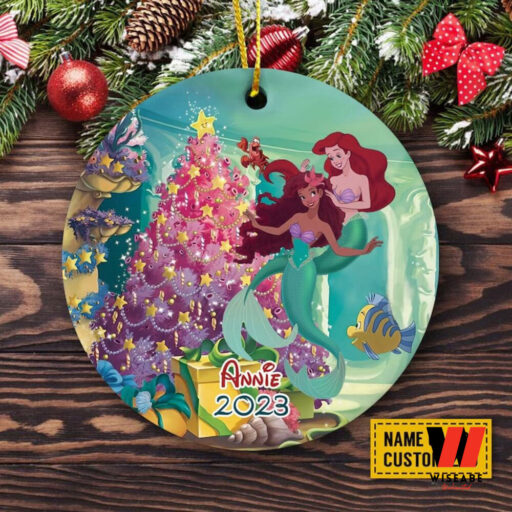 Christmas Ariel Princess Ornament, Disney Princess Ornament 2023