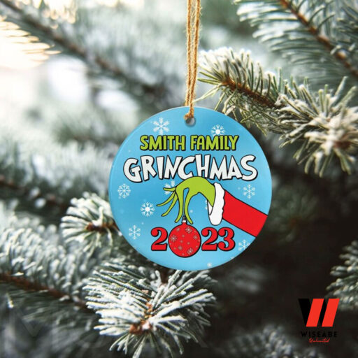 Christmas Family Grinch Hand Ceramic Ornament, Grinch Christmas Ornament