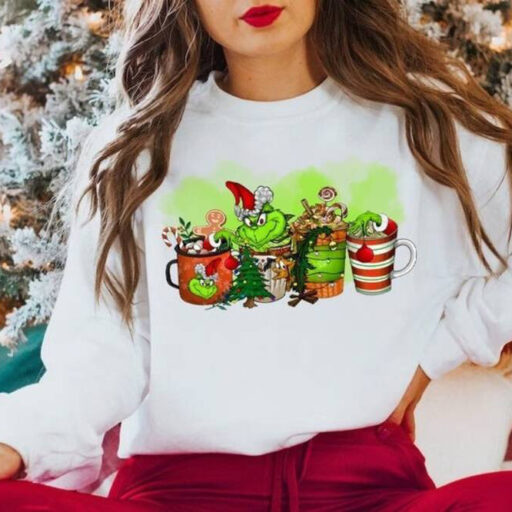 Christmas Grinch Coffee Sweatshirt, Grinch Coffee Cup Shirt