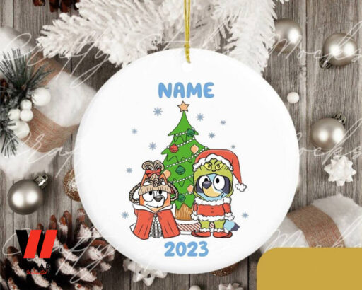 Custom Kid Name Bluey 2023 Christmas Ornament, Bluey Gift